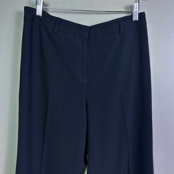 Theory pants women's size 12 black trousers work wool straight leg minimalist - Picture 2 of 8